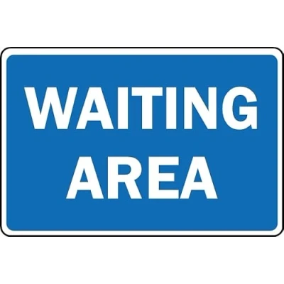 Image of Waiting Area Safety Sign Self Adhesive Sticker (200mm x 150mm)