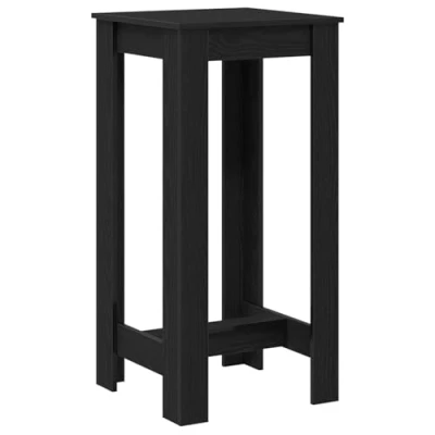 Image of vidaXL black oak bar table engineered wood dining with matte finish