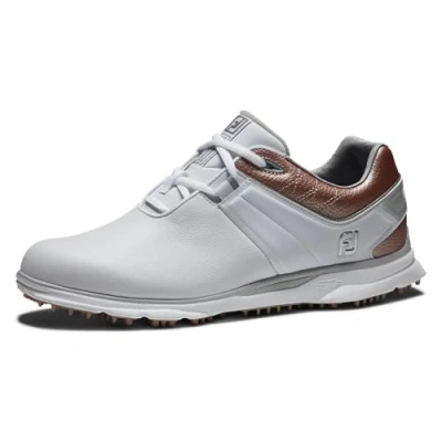 Image of FootJoy 98140075M Women&#039;s Pro l SL Golf Shoe, 7.5 UK Medium, White/Rose Gold