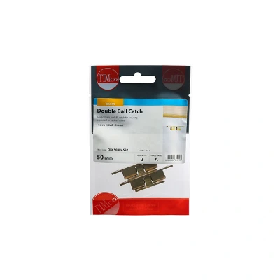 Image of 5x TIMCO Double Ball Catches Electro Brass DBC50BRASSP Pack of 2