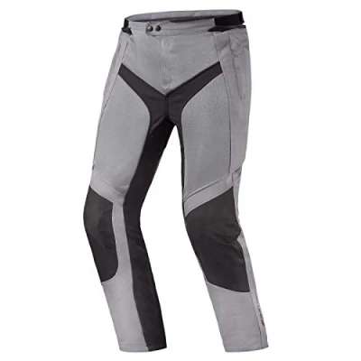 Image of SHIMA JET Motorcycle Pants for Men Summer Reinforced Adventure Mesh Mens Touring with Waterproof Membrane, CE Knee Armor Pads (Grey, M)