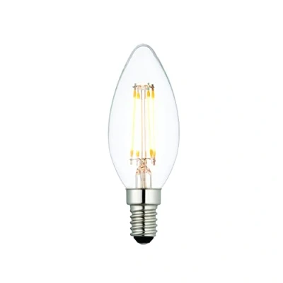 Image of Saxby 94341 E14 4W Filament LED Light Candle Bulb Clear Glass Warm White Non Dimmable 2700K 470LM