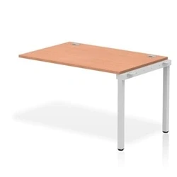 Image of Impulse Bench Single Row Ext Kit 1200 Silver Frame Desk Beech