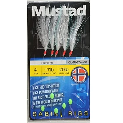 Image of Mustad Feathers: Feather Rig Size 4