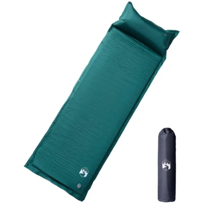 Image of Vidaxl Self Inflating Camping Mattress with Pillow 1 Person Green