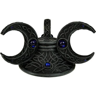 Image of Nemesis Now Triple Moon Crystal Ball Holder 14.5cm Grey