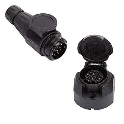 Image of ETUKER 13 Pin Trailer Plug &amp; Socket 12V Waterproof Adapter Connector, for/Caravan/Trailer/Truck/RV/Boat/Trailer Accessories