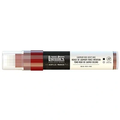 Image of Liquitex Professional Paint Marker with 8 15 mm Wide Nib Cadmium Red Deep Hue