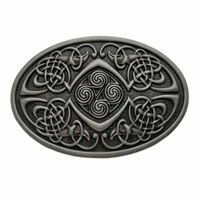 Image of Celtic Knot Oval Belt Buckle Grey(Size: 1.5 inch)