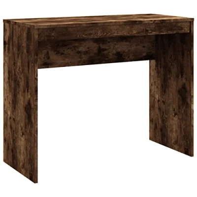 Image of vidaXL Desk Standing Writing Computer Table Home Indoor Office Furniture Living Room Study Working Smoked Oak Engineered Wood