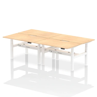 Image of Air B2B 1400x800 Adjustable 4P Bench Desk Scalloped Maple/White
