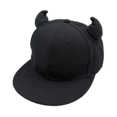 Image of xbiez Halloween Baseball Cap with Devil Horn Decor Adult Adjustable for Summer Outdoor Cycling Hiking Hat Teens Men Black