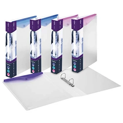 Image of Snopake A4 2 D Ring 25mm TripleView RingBinder Electra Assorted [Pack of 5] Ref: 15718