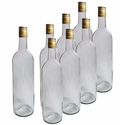 Image of DIAH DO IT AT Home 24 x Screw Top Glass Wine Bottles &amp; Caps Bordeaux 0.75L (750ml) for Brew Making
