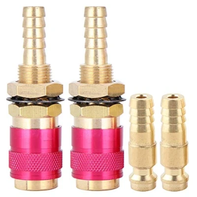 Image of 2pcs 8mm Water Cooled &amp; Gas Adapter Quick Hose Connector Fitting for TIG Welding Torch
