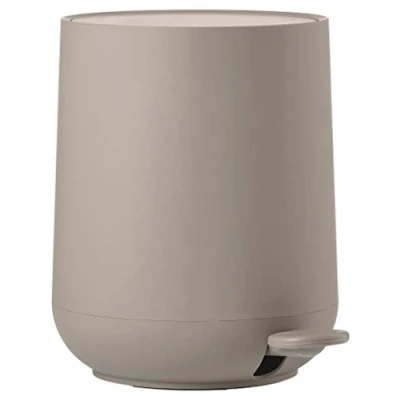 Image of Zone Denmark Nova Bathroom Bin, Cosmetic Waste Diameter 20.5 cm, Height 23.5 Capacity 3 Litres, Taupe