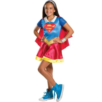 Image of Rubie&#039;s 630448M Official DC Super Hero Supergirl and Wonder Woman Costume Twin Pack, Girl&#039;s, Medium(Height 132 cm, Age 5 7)