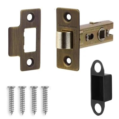 Image of Decoranddecor 3 Inch Tubular Mortice Latch for Internal Doors, Fire Rated (1 Pack, 57 76mm, Antique Brass)