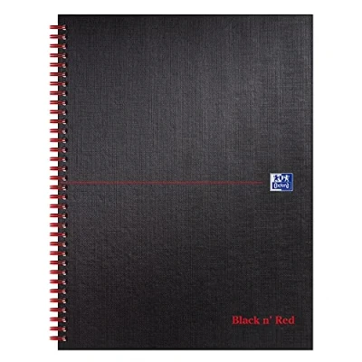 Image of Black n&#039; Red A4+ Matt Twinwire Hardback Notebook Smart Ruled