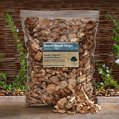 Image of Smoking/Smoker Wood Chips Jumbo 4.5 Litre Bag (24 Great Flavours 100% Natural Nothing Added) Smoking Food in a Smoker/BBQ Many from our own Woodland (Beech)