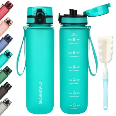 Image of Gobravio Water Bottle 1l BPA Free Sports Leakproof Dishwasher Safe for Teenager, Adult, Sports, Hiking, Gym, Outdoor, School &amp; Office