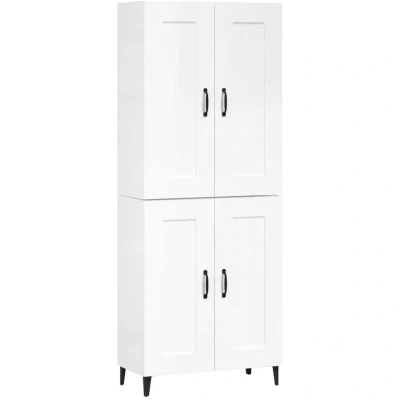 Image of Highboard High Gloss White 69.5x34x180 cm Engineered Wood Vidaxl