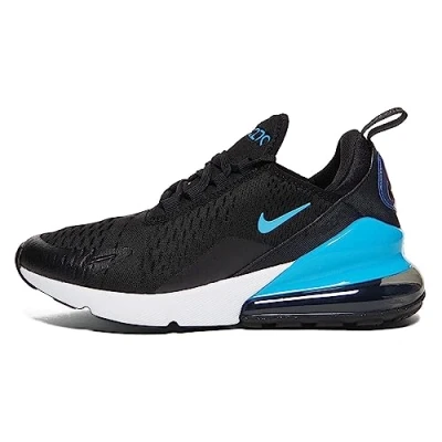 Image of NIKE Air Max 270 GS Trainers FD0676 Sneakers Shoes (UK 6 US 6.5Y EU 39, Black Blue Lightening White 001)