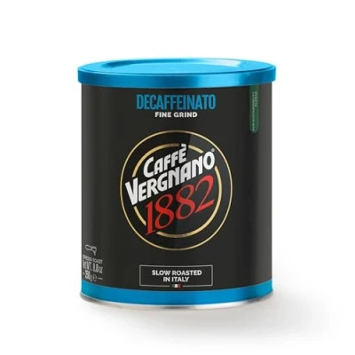 Image of Caffè Vergnano 1882 ground coffee Decaffeinato tin 1 pack x 250 g