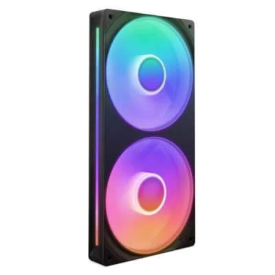 Image of NZXT F240 RGB Core 240mm Single Frame Fan Unit with 2 x 120mm Fans Speed &amp; Lighting Control High Static Pressure Airflow Fluid Dynamic Bearings 8 aRGB LEDs Per Black