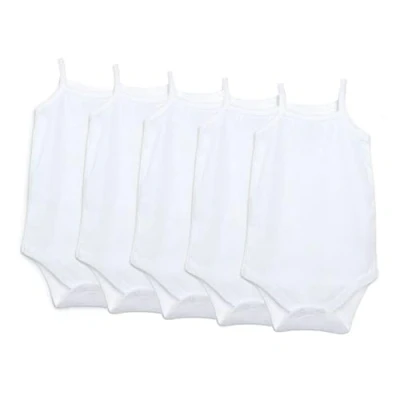 Image of ebebek HelloBaby Baby Bodysuits 5 PCS Bodysuit for Boys and Girls Newborn Infant Toddlers Onesies White (White Shoulder Strap, Newborn)