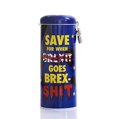 Image of Boxer Gifts Brexit Saver Novelty Money Saving Tin Funny Birthday, Christmas Or Secret Santa Gift for Remainers, 21cm x 8.5 cm