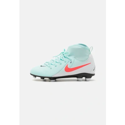 Image of Nike Performance JR Phantom LUNA II CLUB FG/MG Unisex Moulded stud football boots for kids, Size: 4.5, Mint/atomic red/off noir