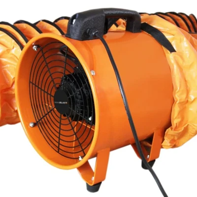 Image of Dust Extractor Ventilation Fan 300mm 110V Portable 12m Duct Hose Workshop Fume Air Blower Industrial PVC Ducting Ventilator