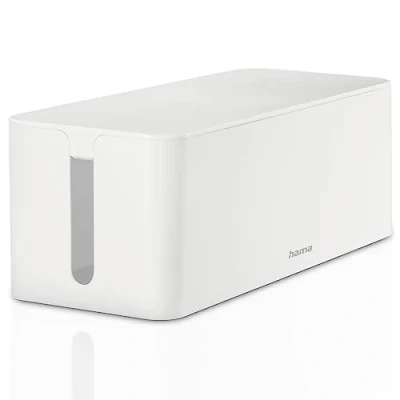 Image of Hama Maxi Cable Box with Rubber Feet, 40 x 15.5 13.8 cm, White