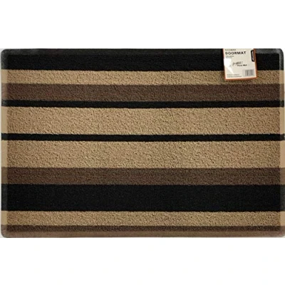 Image of Nicoman Noodle Doormat, Dirt Trapper, Barrier Door Mats, Spaghetti, Brown/Beige/Black Stripes, 90x60cm (35.5X 23.6inches)