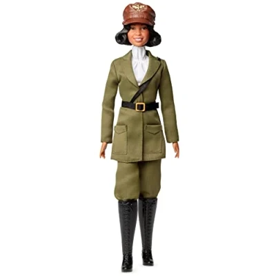 Image of Barbie Doll, Bessie Coleman, Inspiring Women Collector Series, Signature, Displayable Packaging, Aviator Suit, HJX36