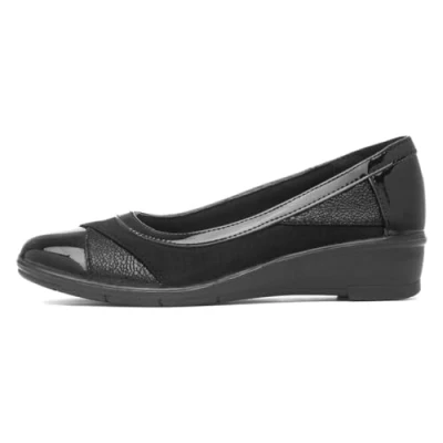 Image of Ladies Marian Black Wedge Comfort Shoe 6