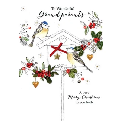 Image of Wonderful Grandparents Embellished Christmas Card Joie De Vivre Greeting Cards