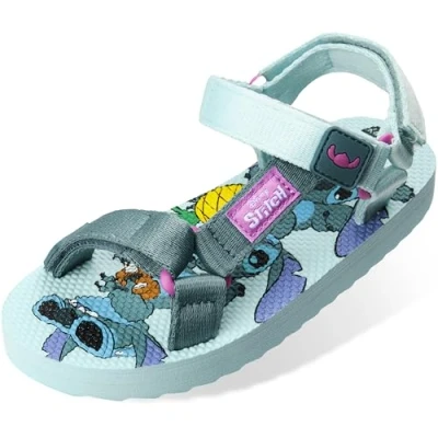 Image of Disney Stitch Girls Sandals, Summer Shoes with Adjustable Straps Gifts (Blue, 11.5 UK)