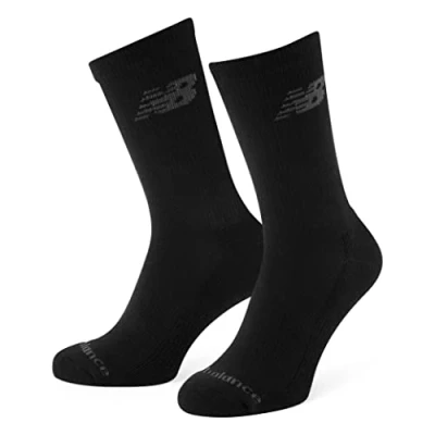 Image of New Balance Unisex 3 Pack Crew Socks, Black, L UK