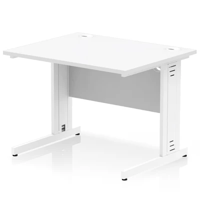 Image of Impulse 1000/800 Rectangle White Cable Managed Leg Desk MI002270