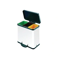 Image of Trento Oko 3X9 Litre Recycling Bin White 357453
