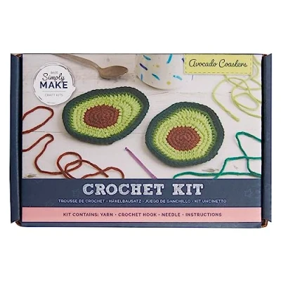 Image of Docrafts Simply Make Crochet DIY Avocado Coaster Hobby Craft Making Kit, Turn Your Hand To Crocheting Ideal For The Adult And Older Child, Makes A Great Gift Beginner Experienced Crafter