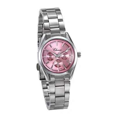 Image of JewelryWe Womens Watches 3 Eyes Round Quartz Watch Silver Tone Stainless Steel Watchband Wrist