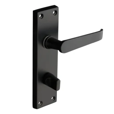 Image of Designer Levers Victorian Straight Lever Door Handles Matt Black 1 Pair Latch Handle Interior Use Bathroom