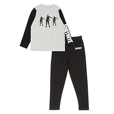 Image of Fortnite Flossing Emotes Long Pyjamas Set, Kids, 7 15 Years, Black, Official Merchandise