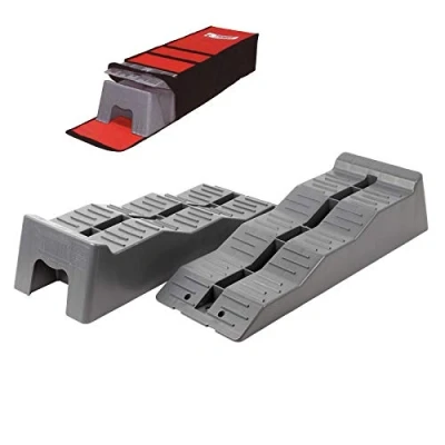 Image of Fiamma® Level Up Levelling Wedge Set of 2 + Carry Bag 4 10 cm Grey Leveller Wedges