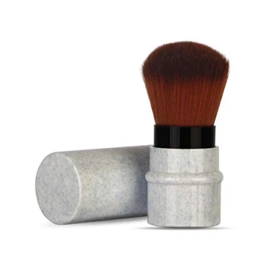 Image of Makeup Brush for Blush, Powder, Foundation, Concealer Retractable Kabuki Cap with Recycled and Sustainable Materials Cruelty Free Synthetic Taklon Bristles Travel Cosmetic Brushes(Blue)