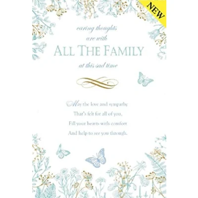 Image of Caring Thoughts For All The Family At This Sad Time Sympathy Condolence Card