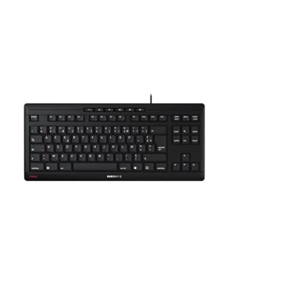 Image of CHERRY STREAM Keyboard TKL, Wired without Numeric Keypad, French Layout (AZERTY), Quiet Keystrokes, Unique Typing Experience, Black